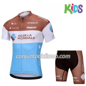 Conjunto Maillot + Culotte Corto 2018 AG2R La Mondiale Niños N001
